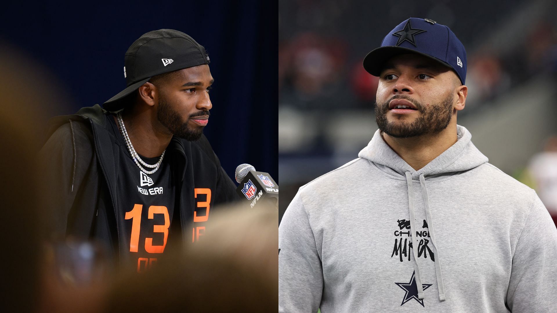 Shedeur Sanders and Dak Prescott