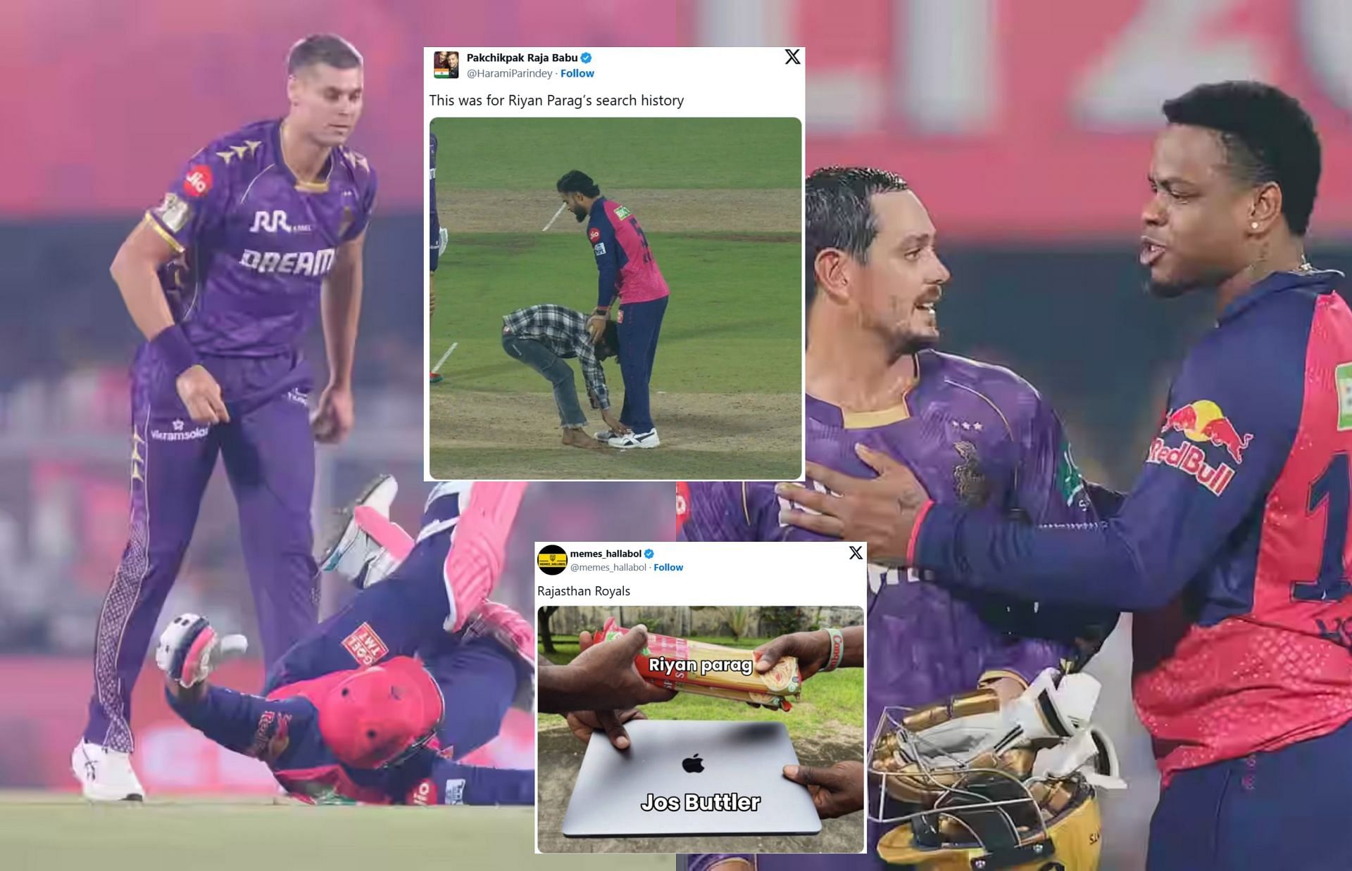 Top 10 funny memes from the latest IPL match. (Images: Bcci.tv, X - @HaramiParindey, @memes_hallabol, )