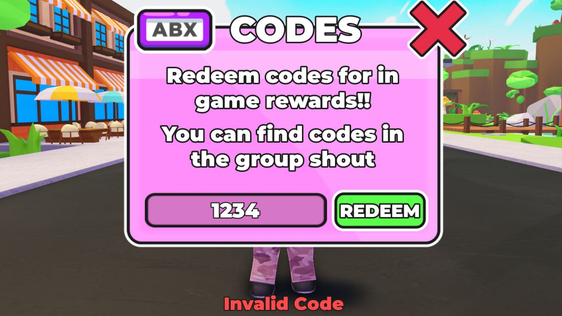 Ice Cream Shop Tycoon invalid code issue (Image via Roblox)