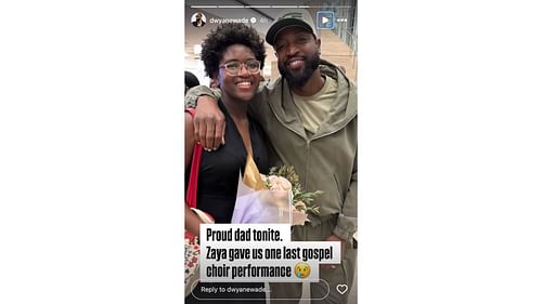 D. Wade shares a photo of himself with daughter Zaya. Photo Credits: Dwyane Wade's IG account