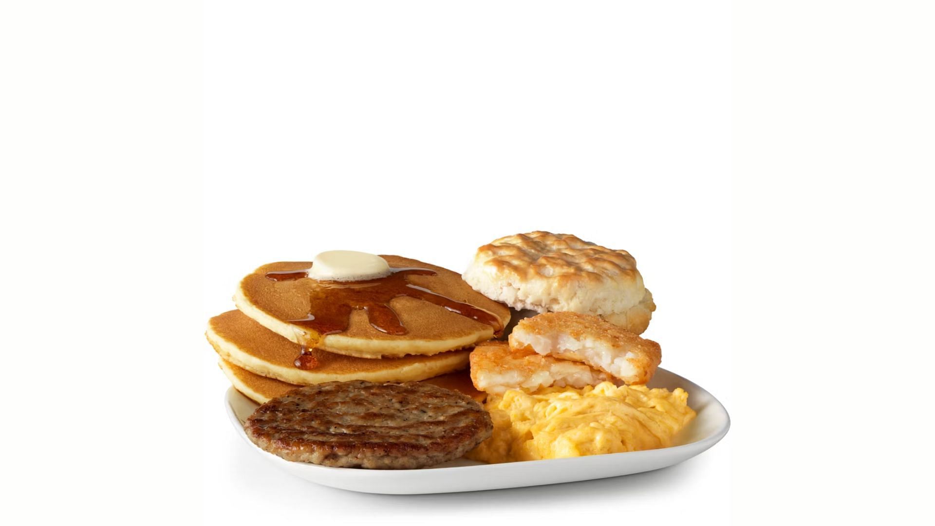 The Big Breakfast with Hotcakes is high in cholesterol and sodium as well (Image via McDonald&#039;s)