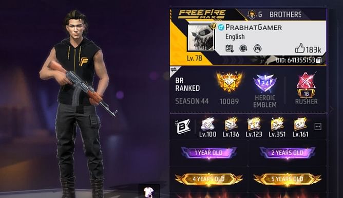 Prabhat Gamer की Free Fire MAX ID, स्टैट्स और अन्य जानकारी