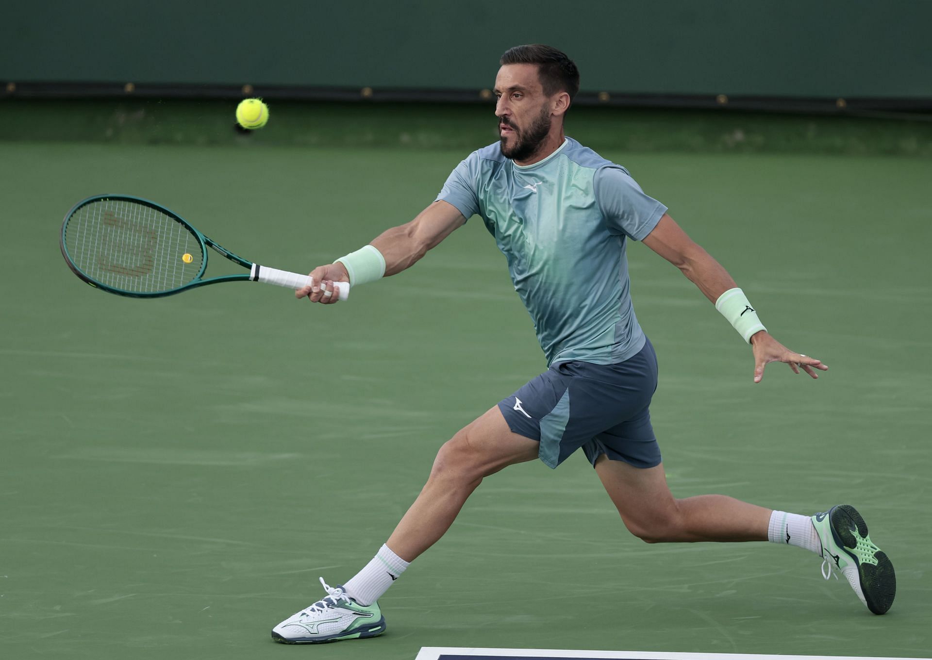 Damir Dzumhur at the BNP Paribas Open 2025. (Photo: Getty)