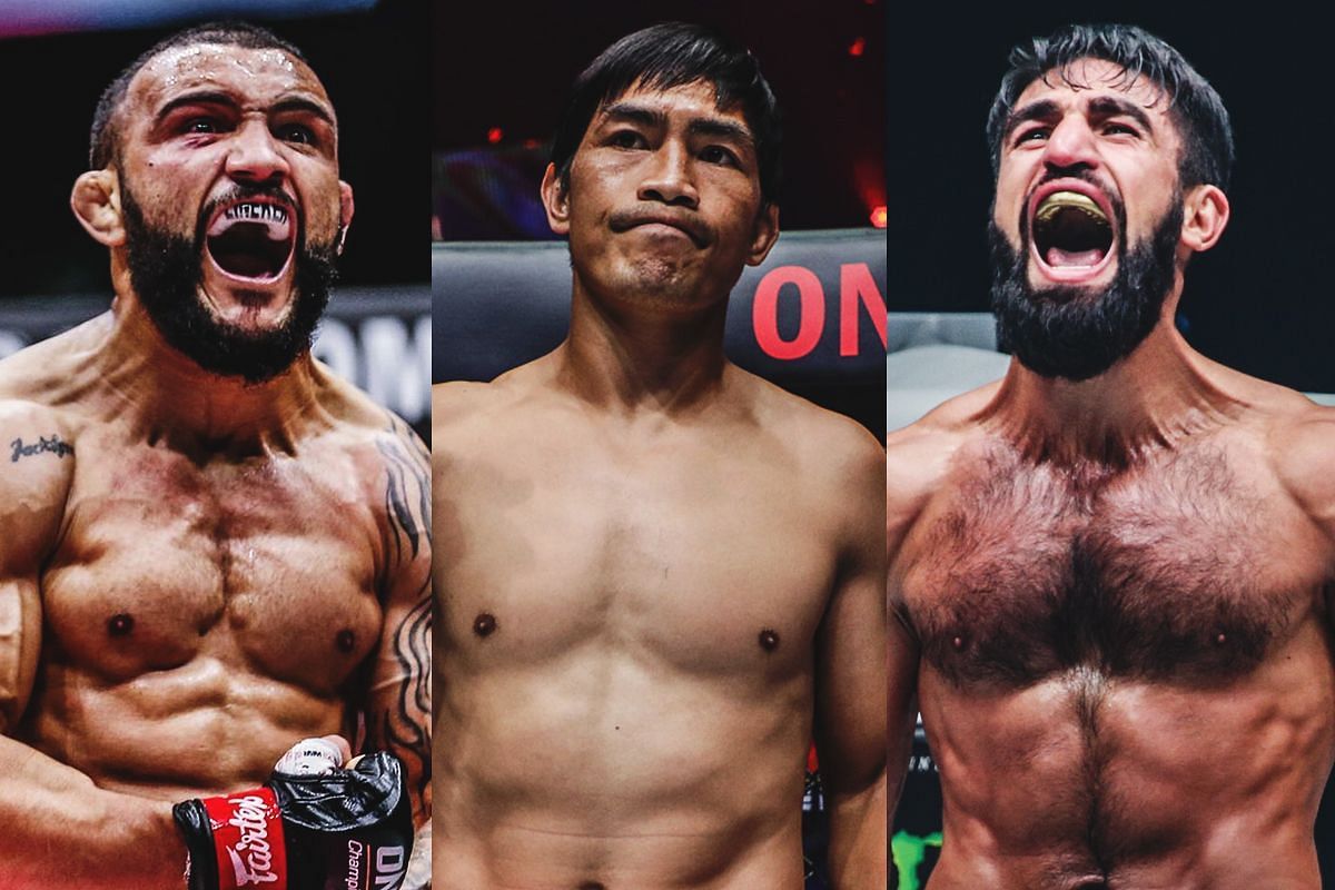 (From left) John Lineker, Eduard Folayang, Marat Grigorian.