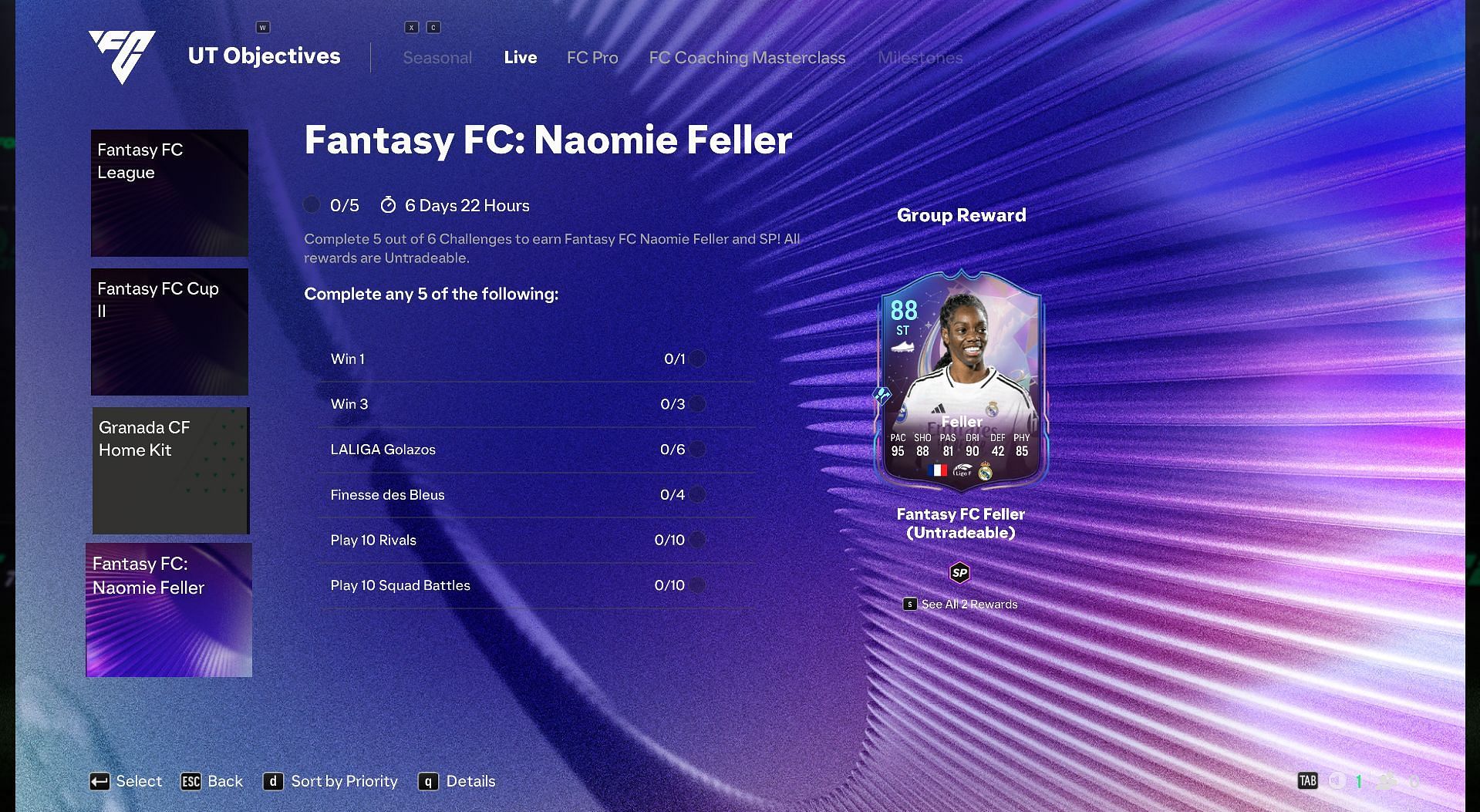 Naomi Feller Fantasy FC objective item (Image via Sportskeeda Gaming/EA Sports)