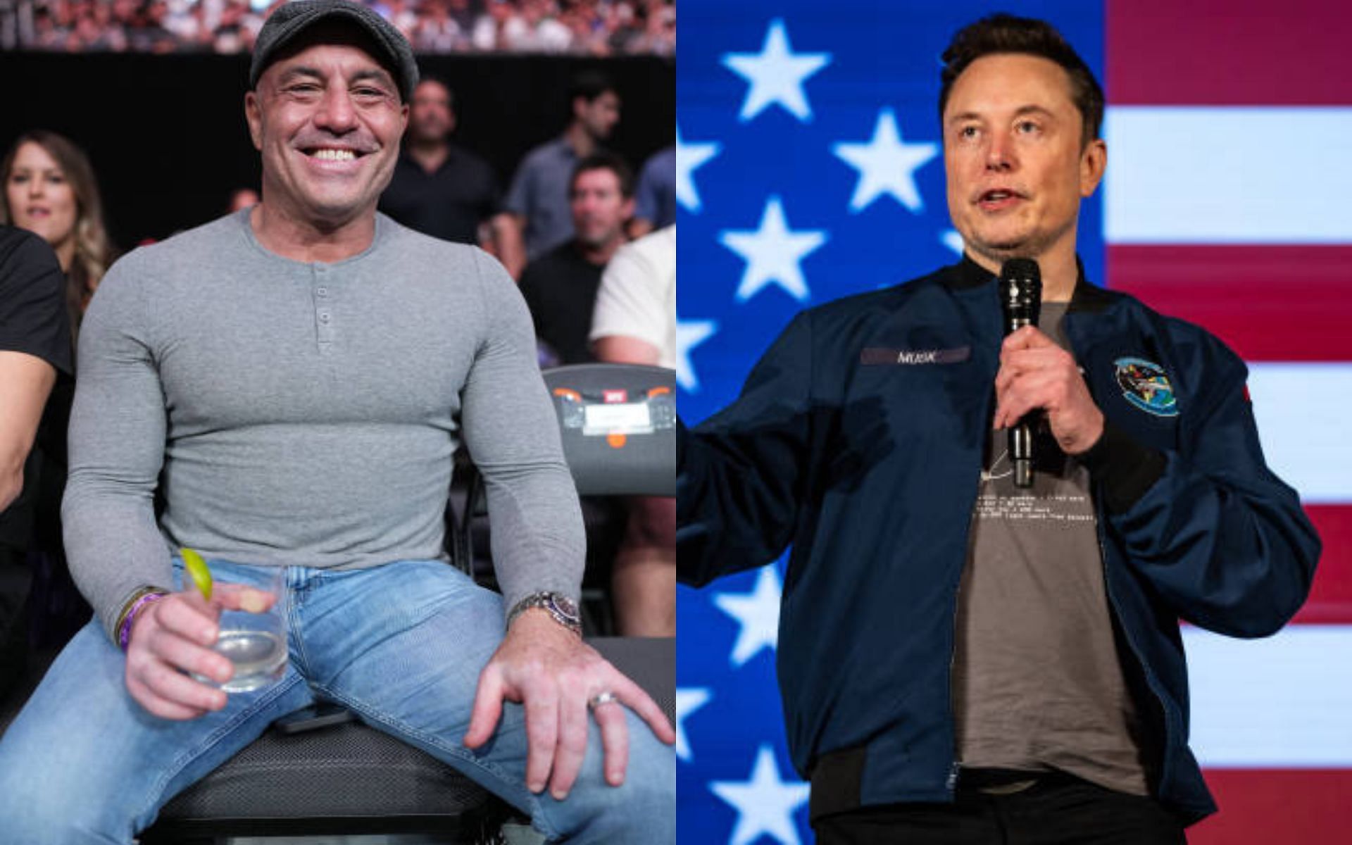 Elon Musk (right) is happy with Joe Rogan