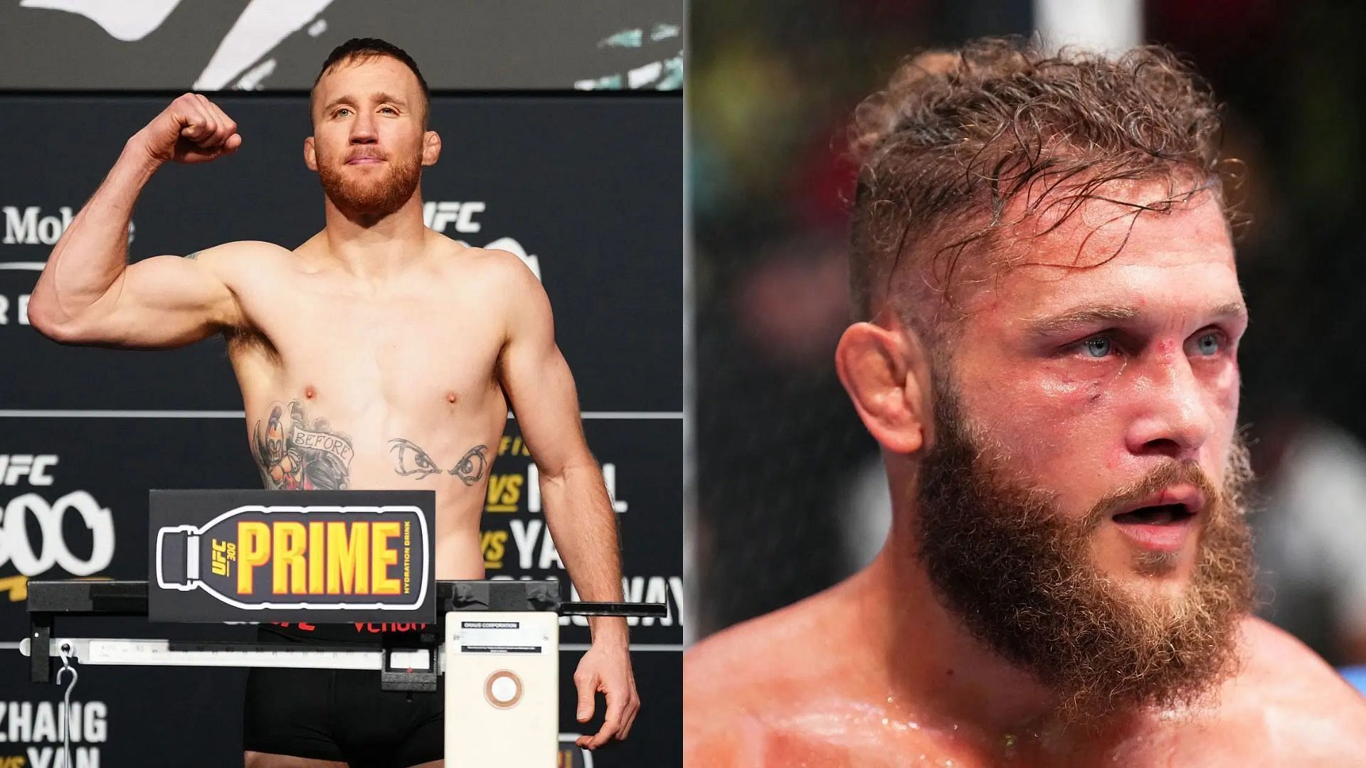 Justin Gaethje (left) will look to return to winning ways at UFC 313 vs. Rafael Fiziev (right). [Image courtesy: Getty Images]