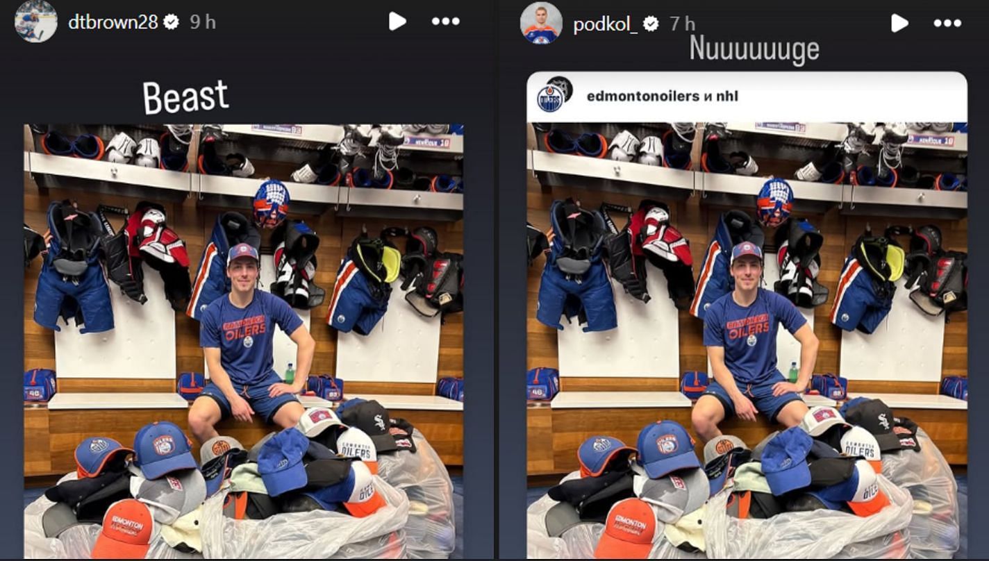 Connor Brown and Vasily Podkolzin react to Ryan Nugent-Hopkins