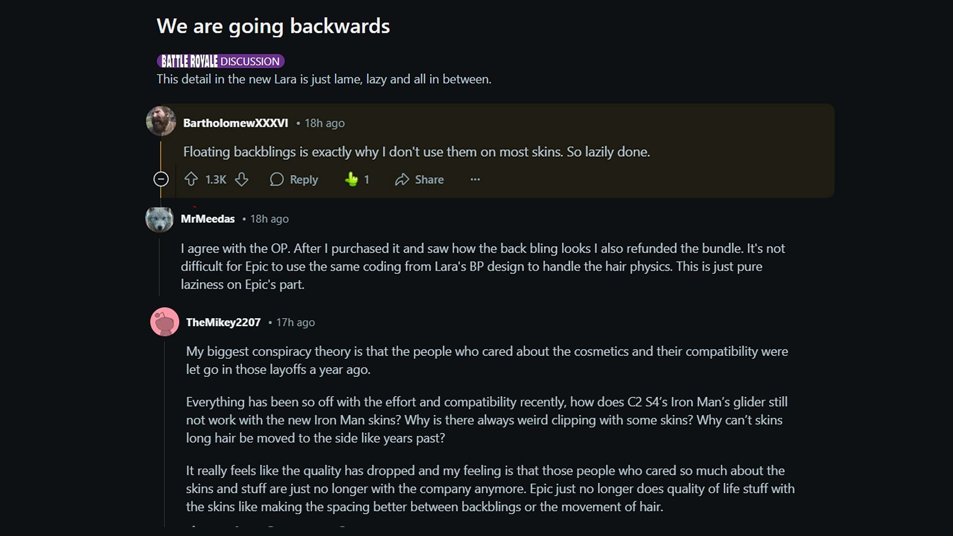 Comments from the community (Image via Reddit || r/FortNiteBR)