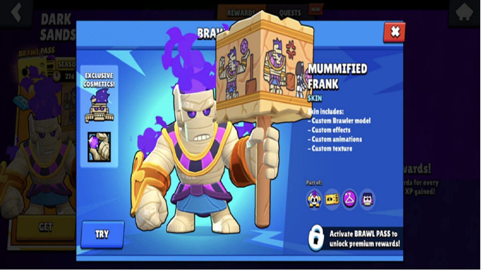 Mummified Frank is arriving in Dark Sands season (Image via Supercell)