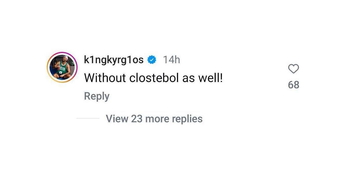 Nick Kyrgios&#039;s comment | Image Source: Instagram