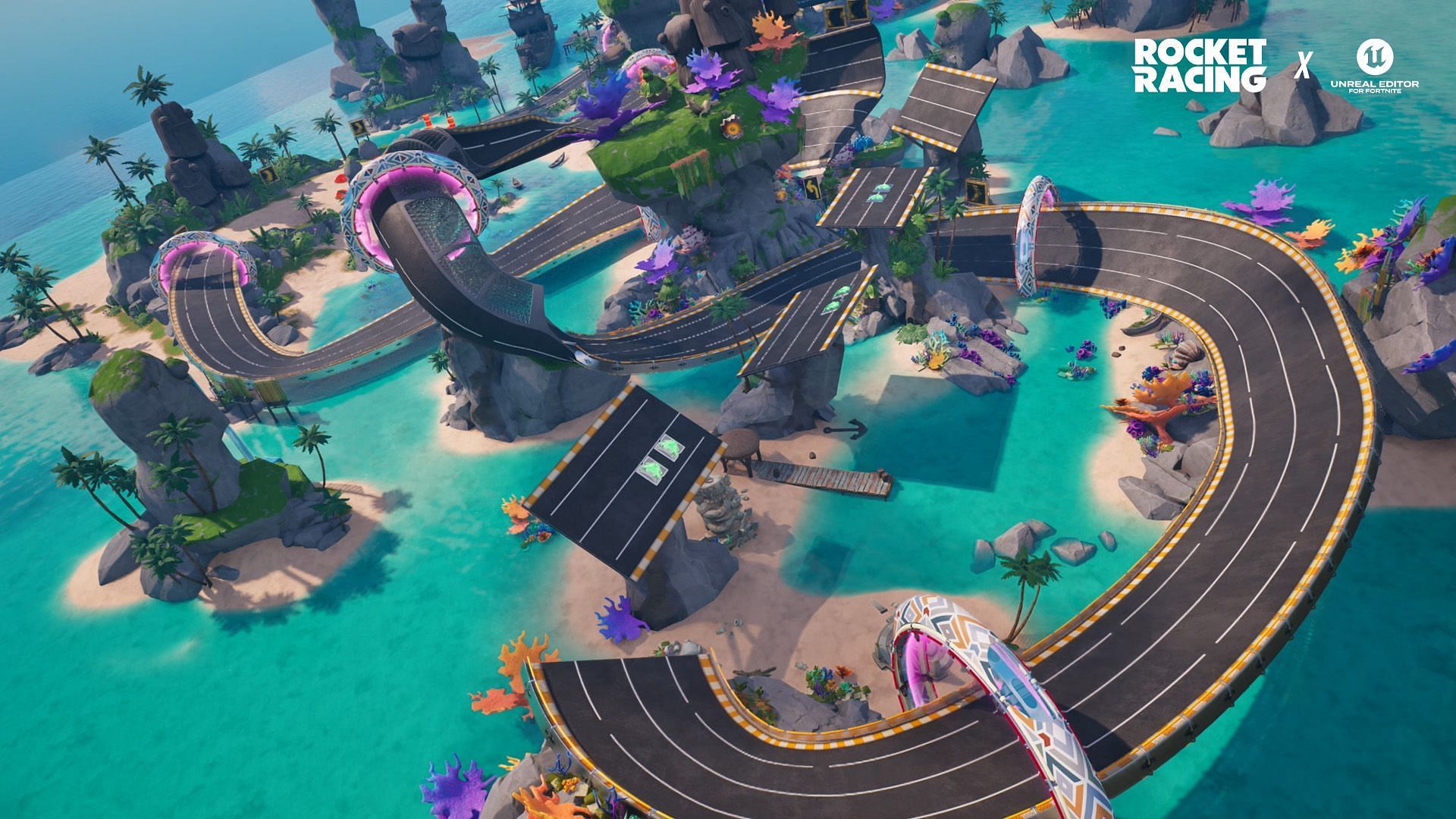 Multiple racetracks could be coming to Fortnite Rocket Racing (Image via Epic Games)