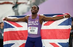 Who is Jeremiah Azu? All about the British athlete who won the 100m gold medal at the World Athletics Indoor Championships