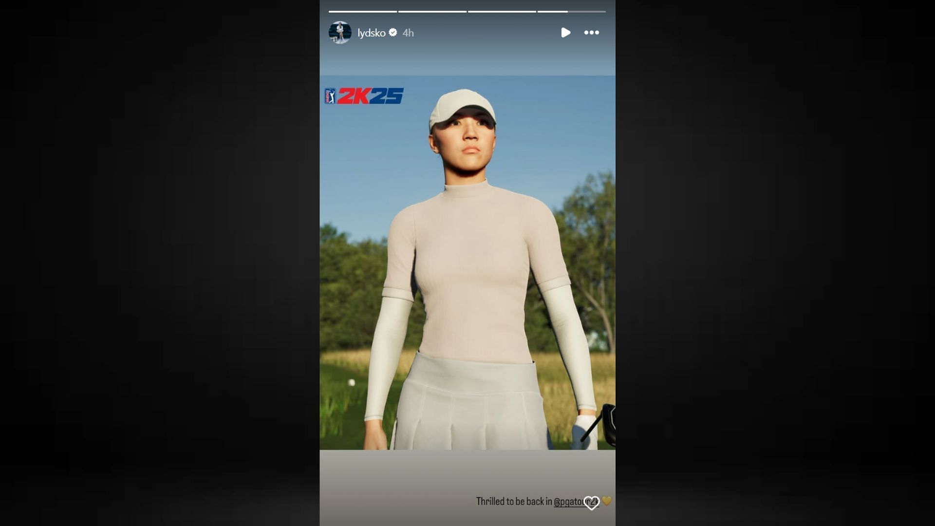 Lydia Ko celebrates being part of the PGA Tour 2k25 game (Credit: lydsko/Instagram)