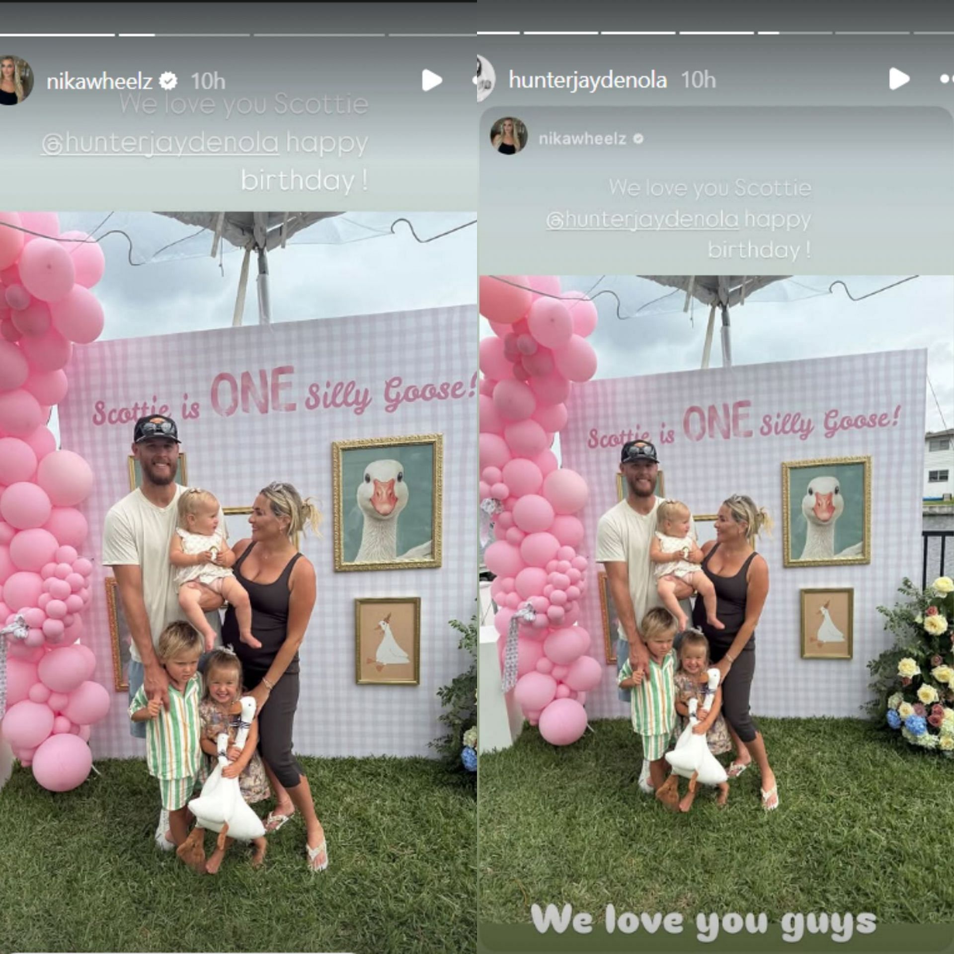 Screenshots of Zack Wheeler and Aaron Nola&#039;s wives&#039; Instagram stories [Image Source - @ nikawheelz, hunterjaydenola on Instagram]