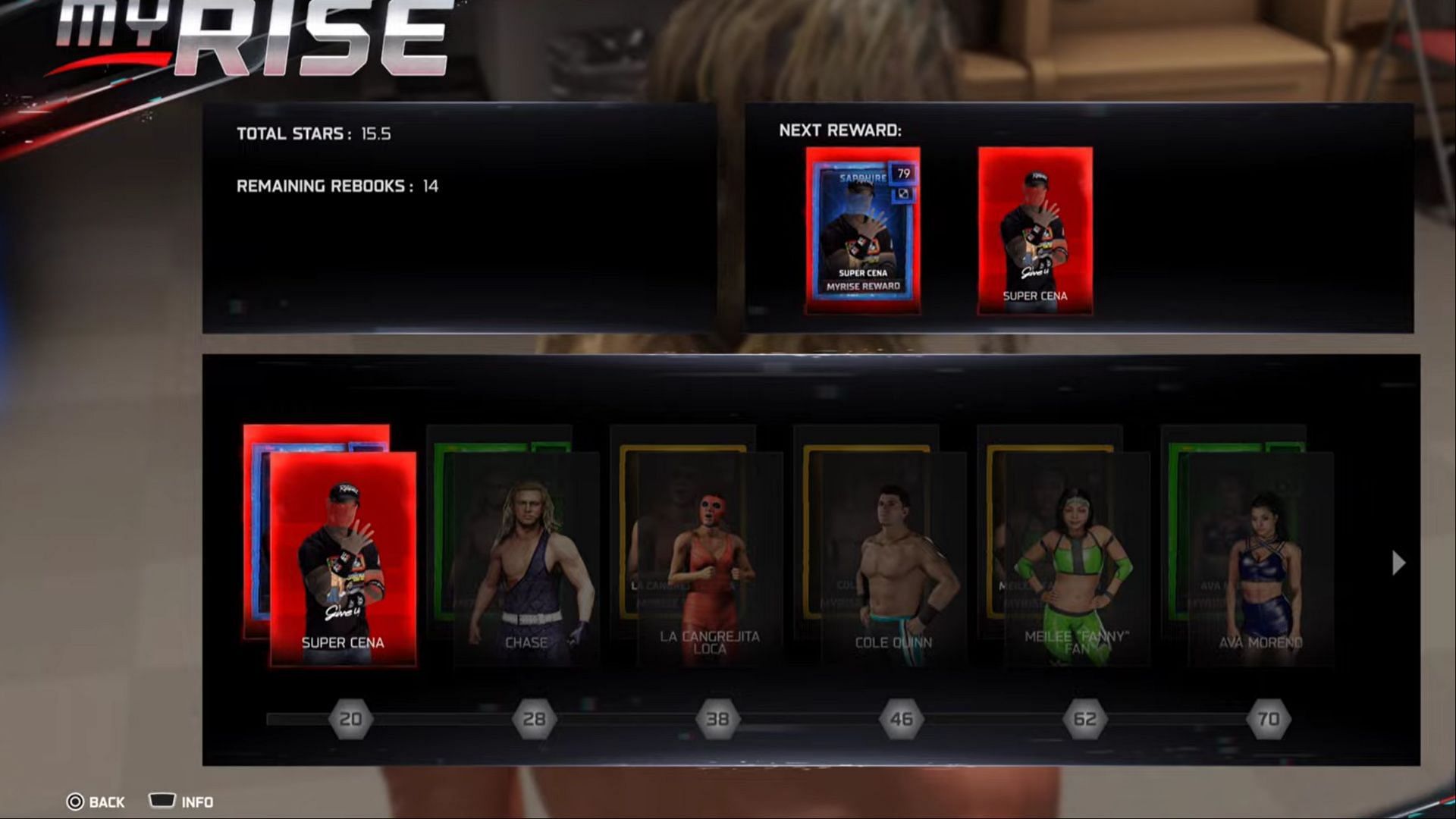 The Live Record keeps track of earned stars in Live Events (Image via 2K)