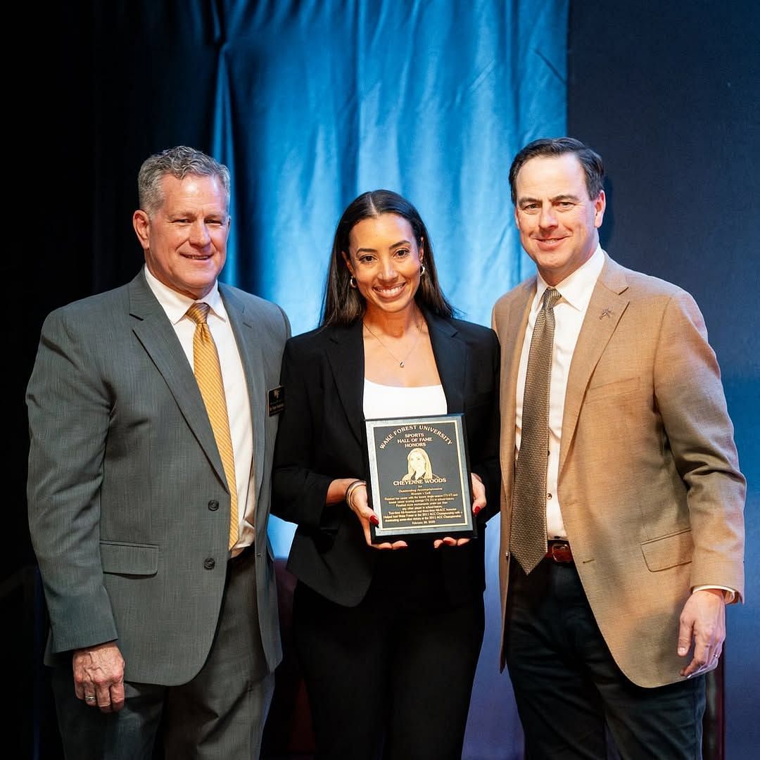 Photo of Cheyenne Woods at Wake Forest Sports Hall of Fame. Image via Instagram/@Cheyenne Woods