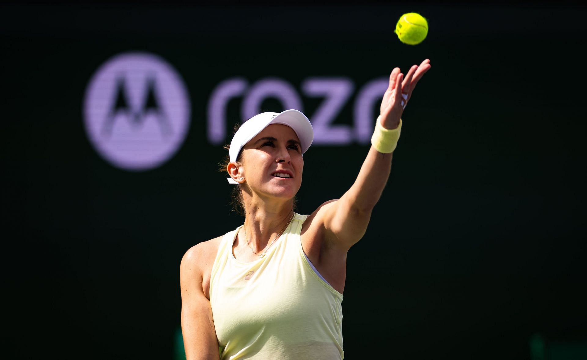 Belinda Bencic during her match against Coco Gauff at Indian Wells [Image Source: Getty Images]