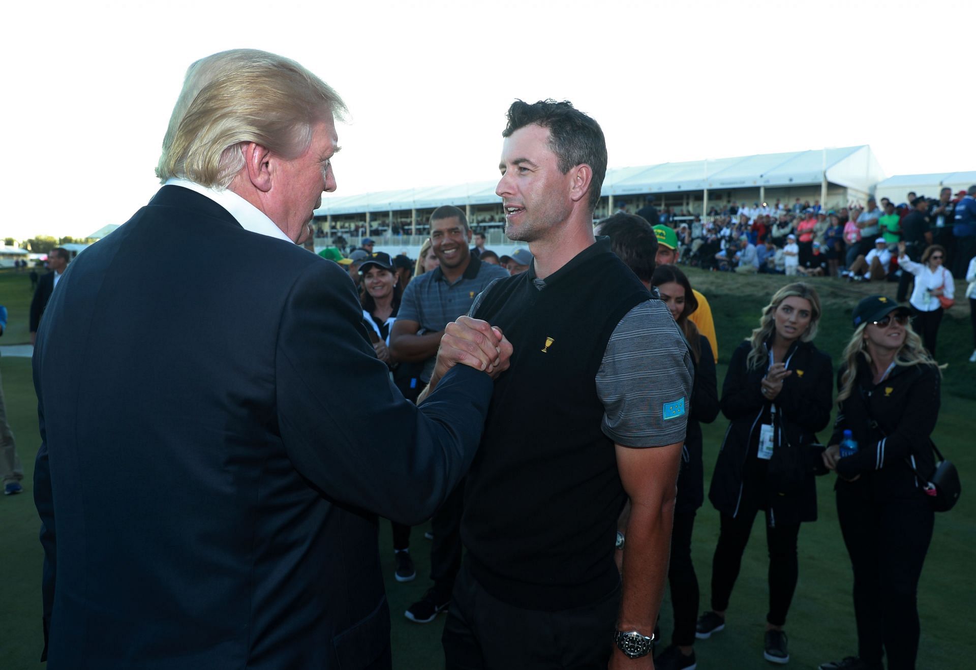 Adam Scott and US President Donald Trump (Source: Getty)