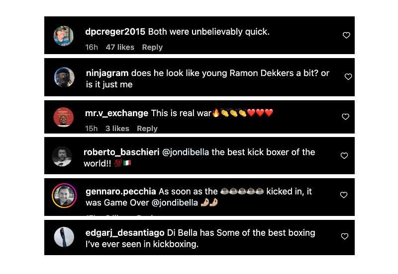 Screenshot of comments. [ONE Championship/Instagram]