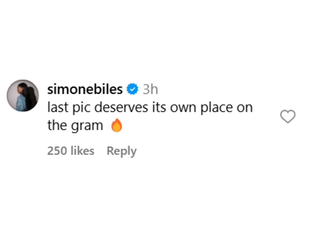 Simone Biles&#039; comment on Jordan Chiles (@jordanchiles)