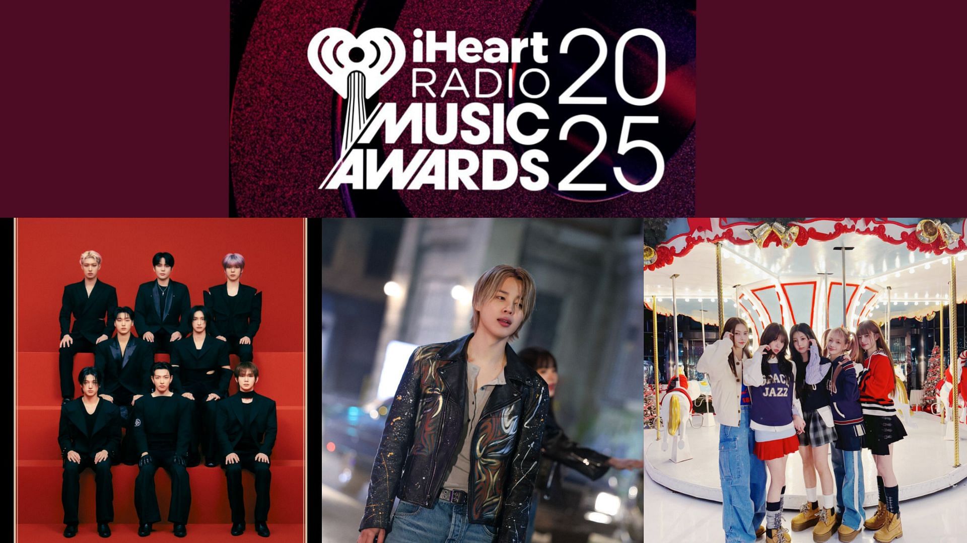 Complete K-pop winners list at the 2025 iHeartRadio Awards (Images via X/@bts_bighit, @ATEEZofficial, @ILLIT_official, &amp; @iHeartsRadio)