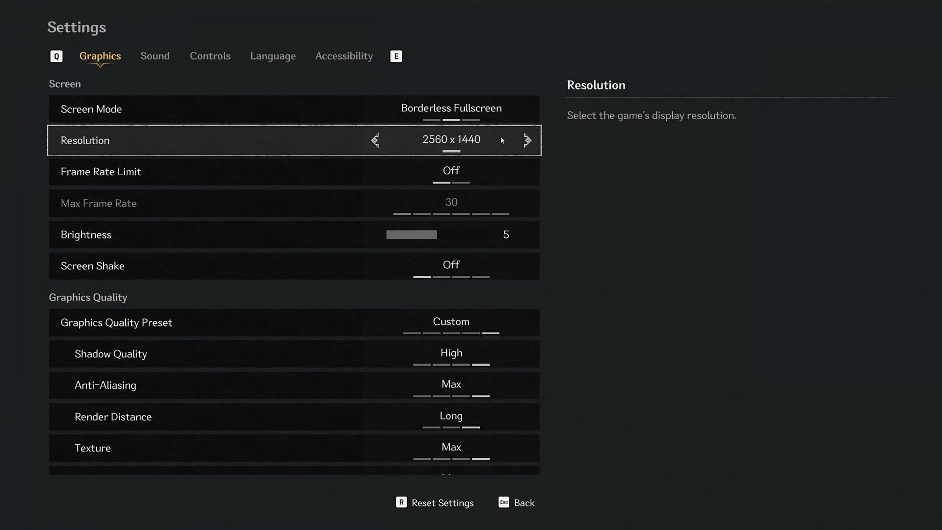 The First Berserker: Khazan graphics settings page (Image via NEXON)