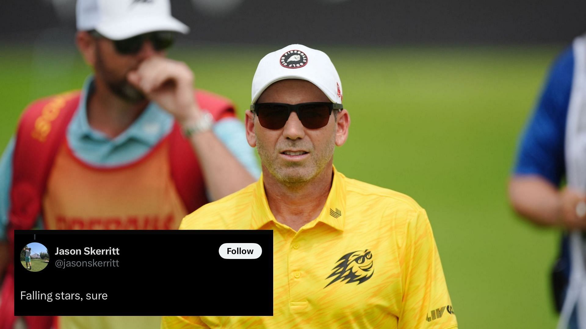 Fans troll LIV Golf supporter for claiming stars play on Asian Tour. Image via Getty Images and X