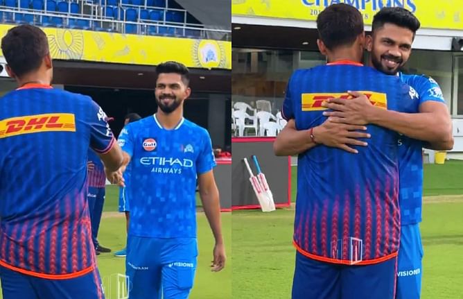 MI and CSK captains hug each other and catch up at the Chepauk Stadium ahead of their IPL 2025 match [Watch]