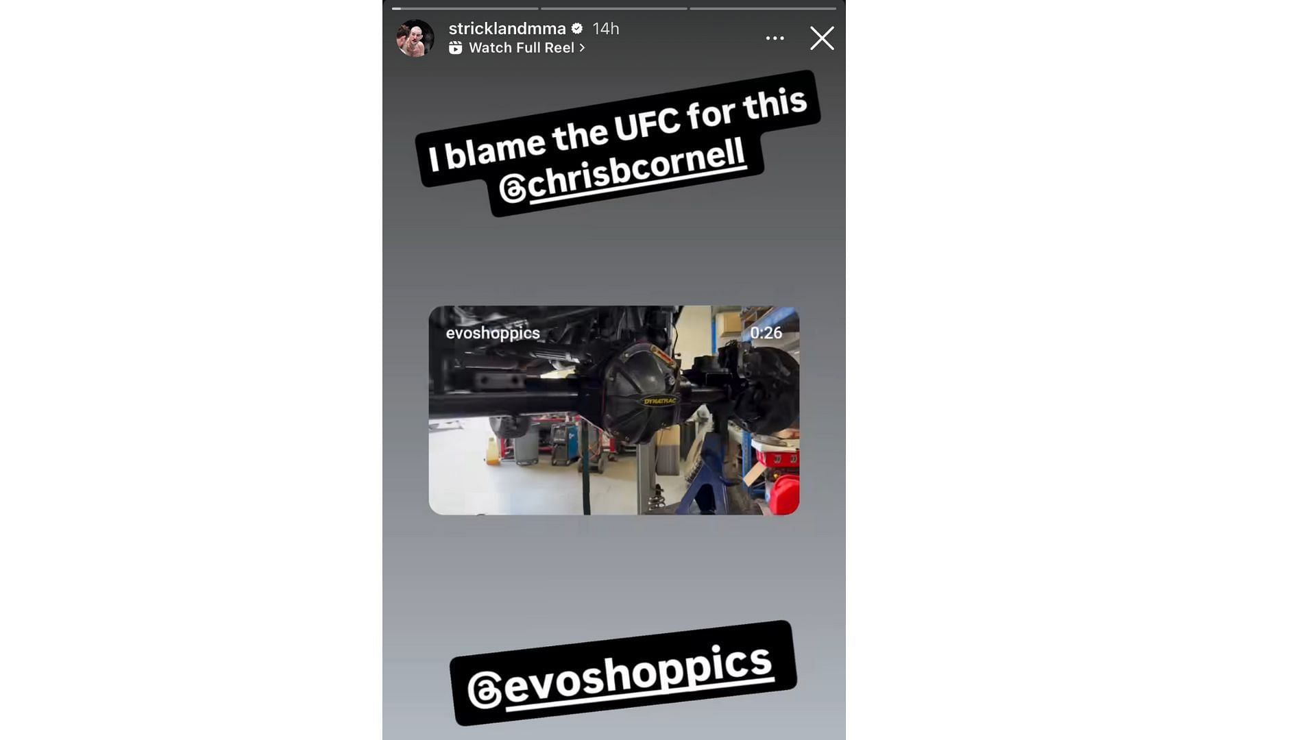 Strickland&#039;s Instagram story. [Screenshot courtesy: @stricklandmma on Instagram]