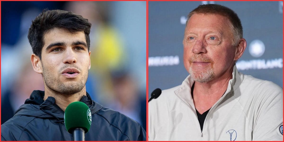 Carlos Alcaraz (L) and Boris Becker (R); ( Source - Getty Images)