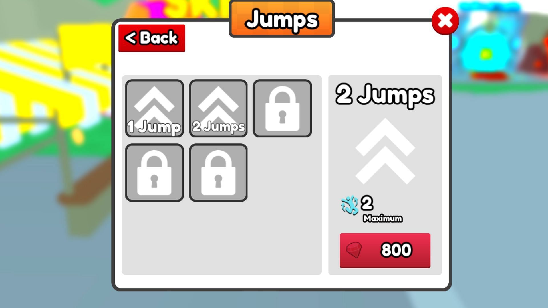 Unlock skills like &quot;2 Jumps&quot; with Gems (Image via Roblox)