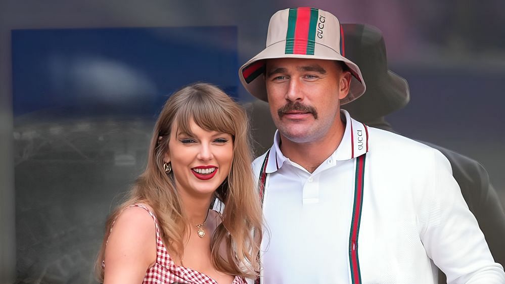 Travis Kelce with Taylor Swift at US Open (Image Credit: Getty)