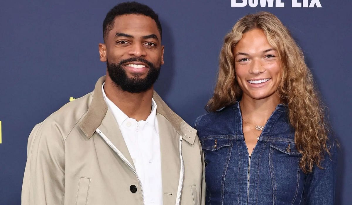 Anna Hall and her boyfriend, Darius Slayton - Source: Getty