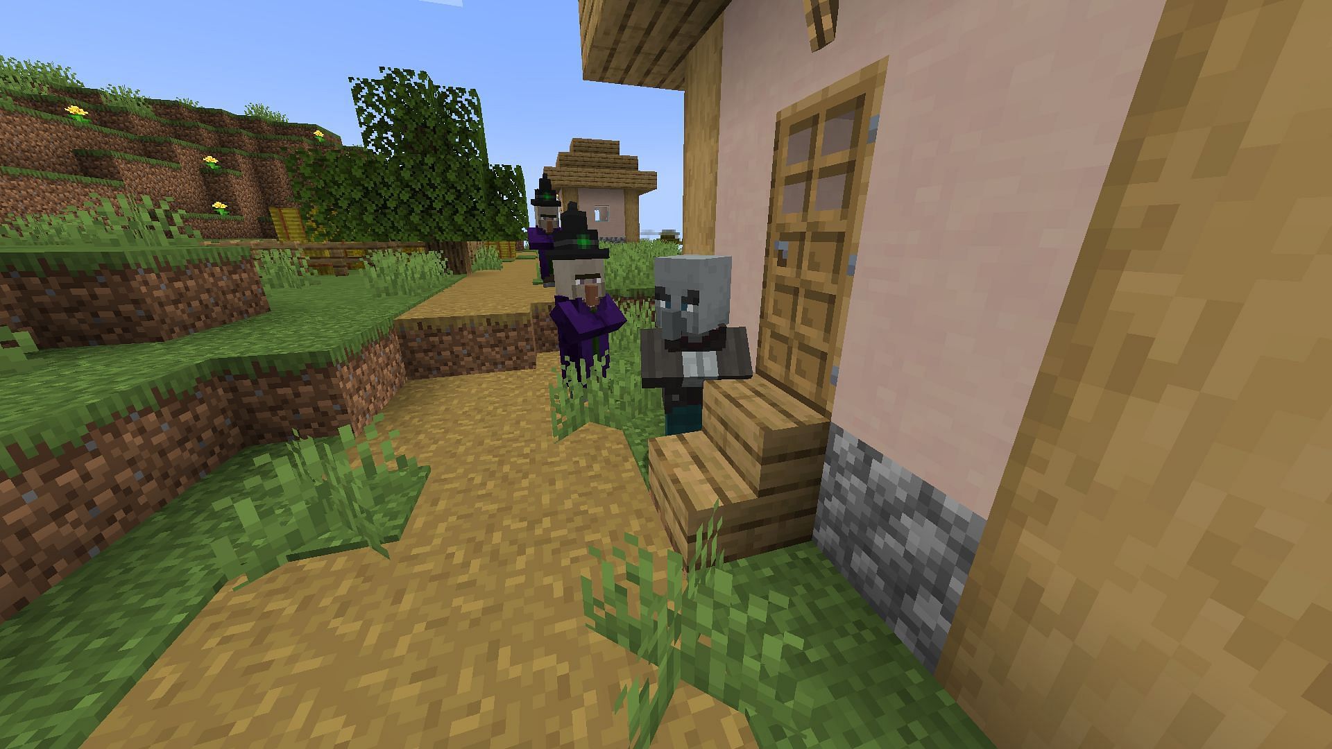 Kill the Illagers entering village houses first (Image via Sportskeeda Gaming || Mojang Studios)