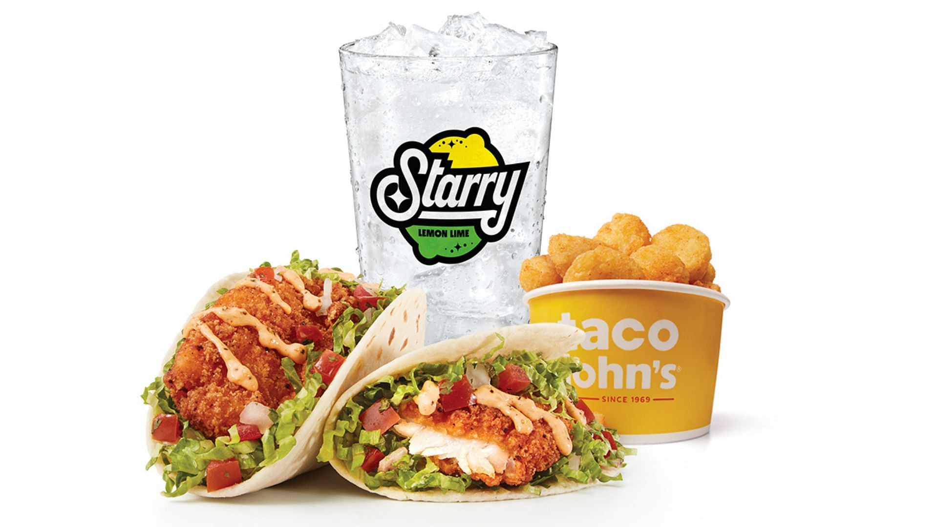 Alaska Flounder Fish Tacos combo (Image via Taco John&rsquo;s)