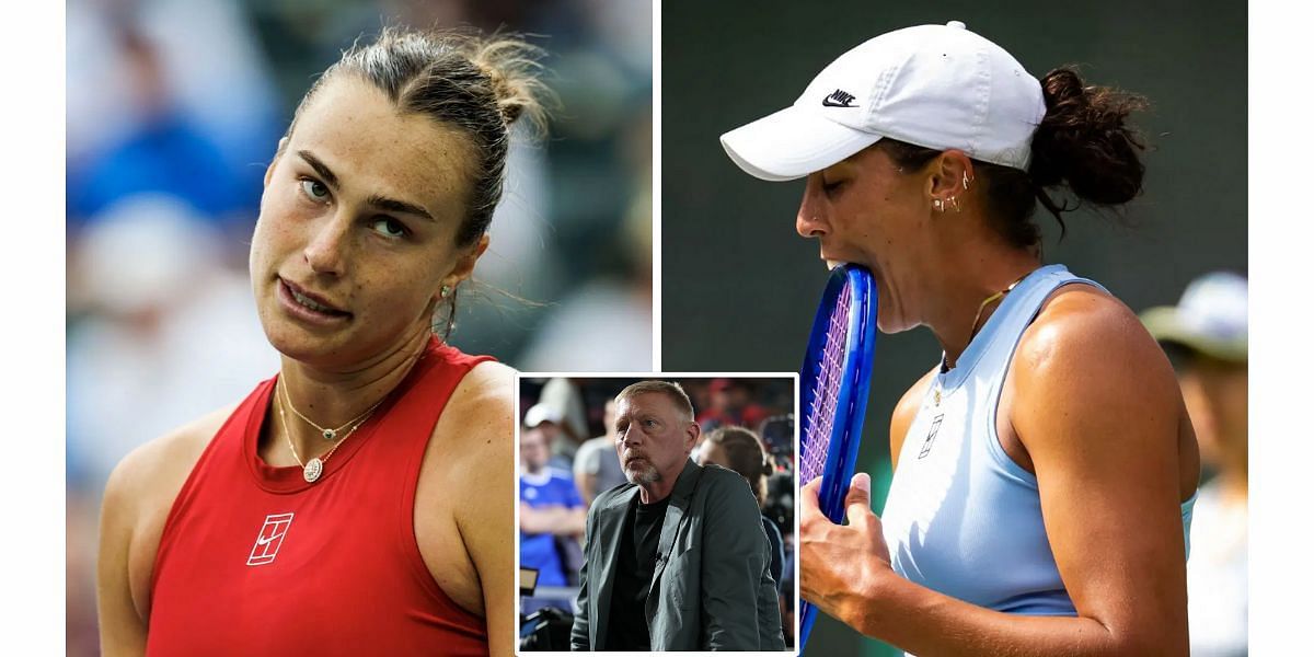 Aryna Sabalenka (L), Madison Keys (R), Boris Becker (inset) - Image Source: Getty