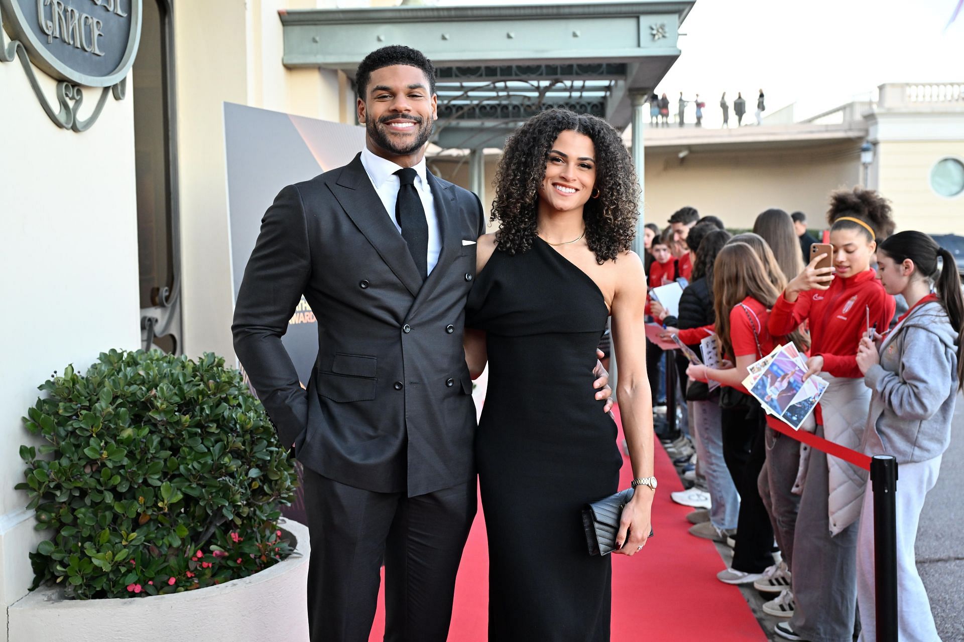 Sydney Mclaughlin-Levrone and Andre Levrone at the World Athletics Awards 2024 - Source: Getty