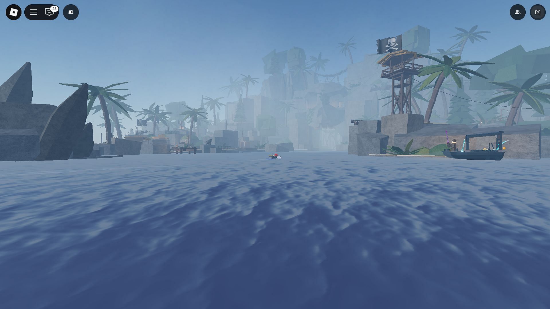 Approaching Forsaken Shores (Image via Roblox)
