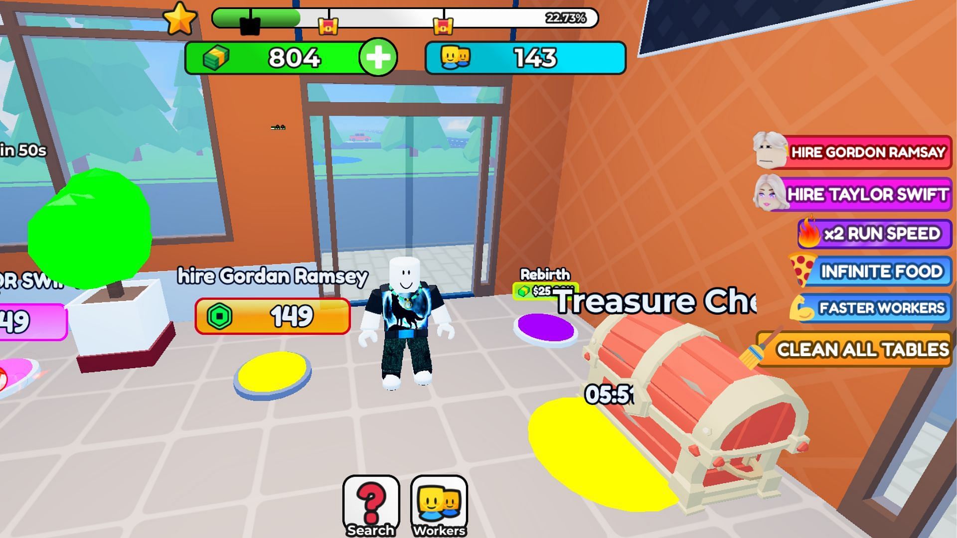 Use cash to access the Rebirth feature (Image via Roblox)