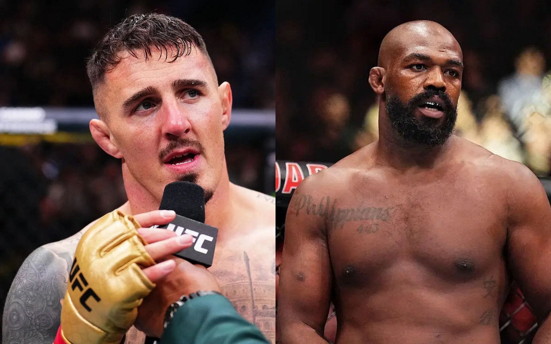 Tom Aspinall (left) shares his ultimatum with Dana White on Jon Jones (right) fight [Image Sources: Getty Images]