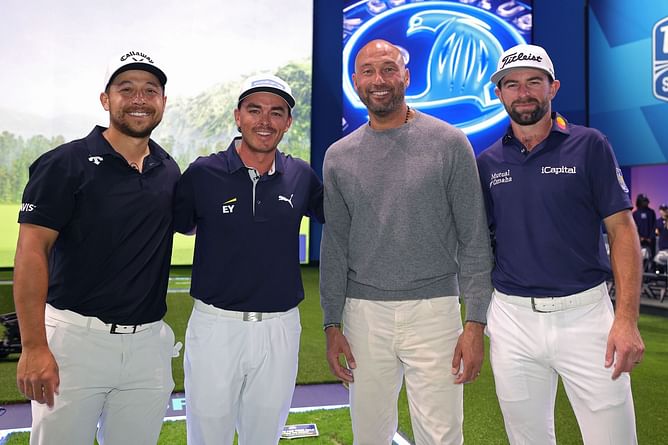 Derek Jeter celebrates as NY golf club secures playoff berth with Xander Schauffele & Rickie Fowler