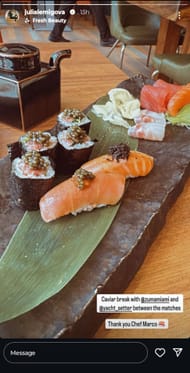 Screengrab of Julia Lemigova 's Instagram story. Source: Instagram @julialemigova