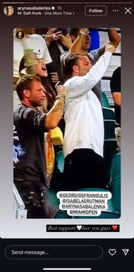 Aryna Sabalenka gives a shoutout to her boyfriend and supporters at the Miami Open (Source: Instagram)