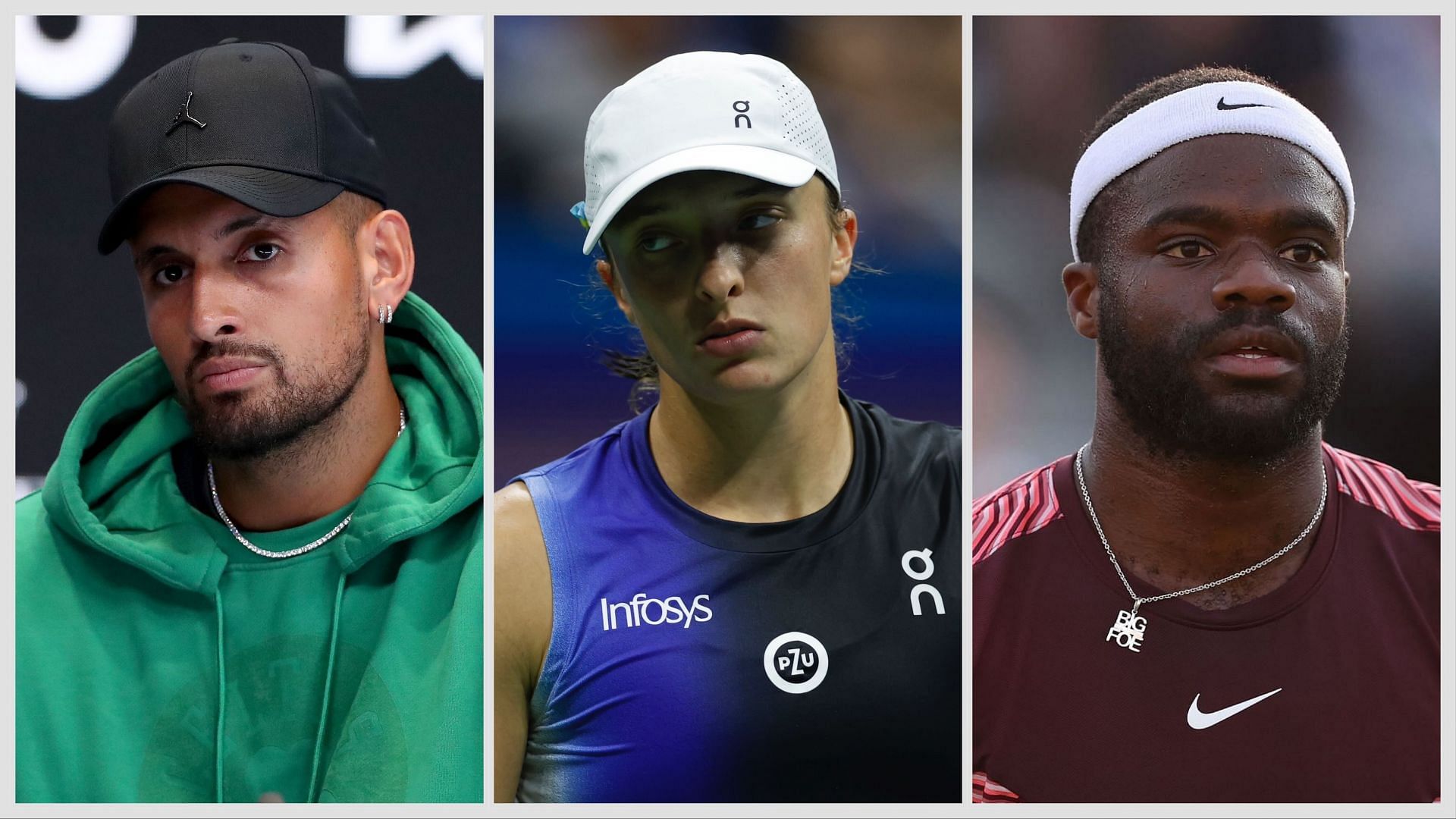 Nick Kyrgios, Iga Swiatek and Frances Tiafoe