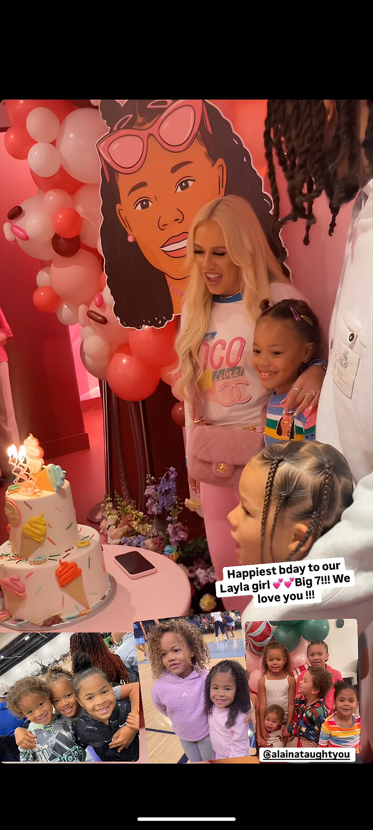 Ja Morant&#039;s ex, KK Dixon&#039;s Instagram story from Layla Rose&#039;s birthday celebrations - Source: Instagram