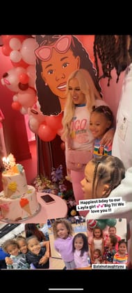 Ja Morant's ex, KK Dixon's Instagram story from Layla Rose's birthday celebrations - Source: Instagram
