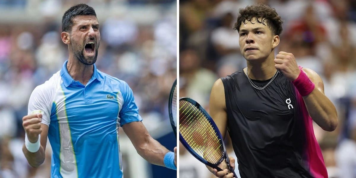 Novak Djokovic (L) &amp; Ben Shelton (R) (Source - GETTY)