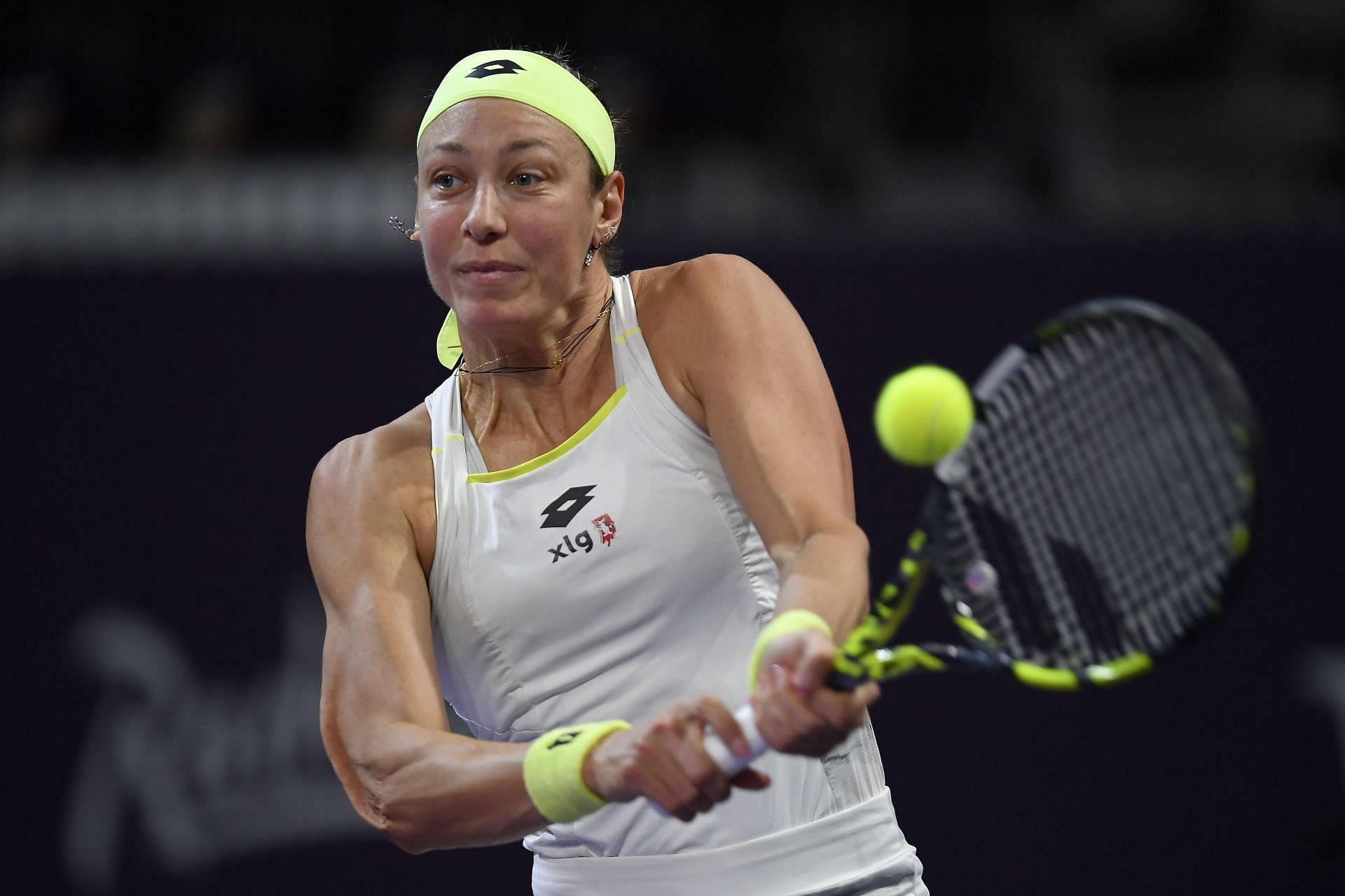 Yanina Wickmayer of Belgium in action during her game against Alize Cornet of France At The Transylvania Open 2024 Round Of 32 Women&#039;s WTA 250 Tournament In Cluj-Napoca - Source: Getty