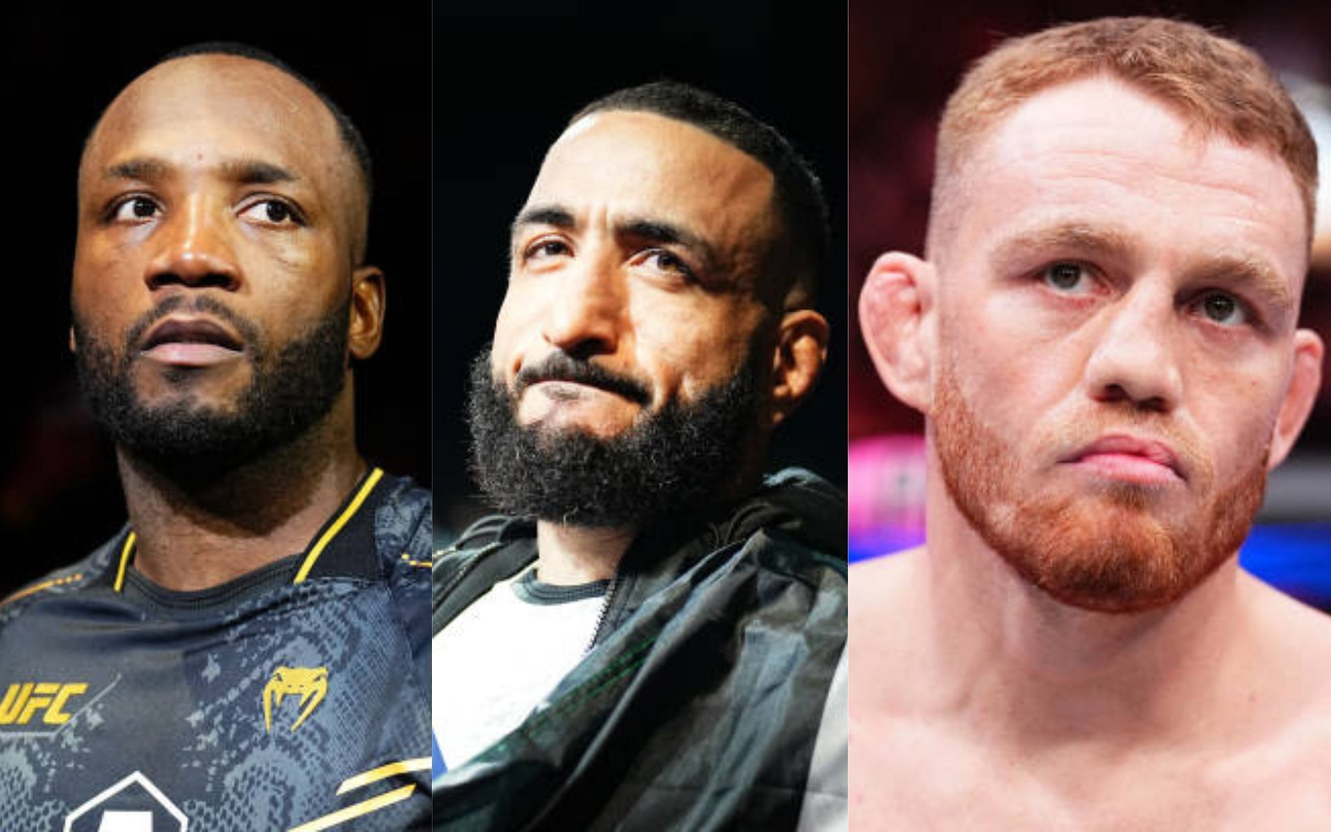 Leon Edwards (left) weighs in on Belal Muhammad (center) vs. Jack Della Maddalena (right) [Image credits: Getty Images]